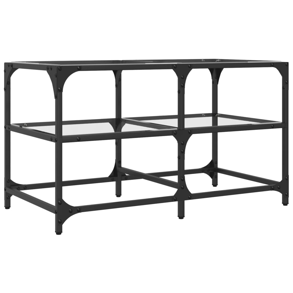 Glass Top Coffee Table Transparent 78.5 x 40 x 45 cm Steel