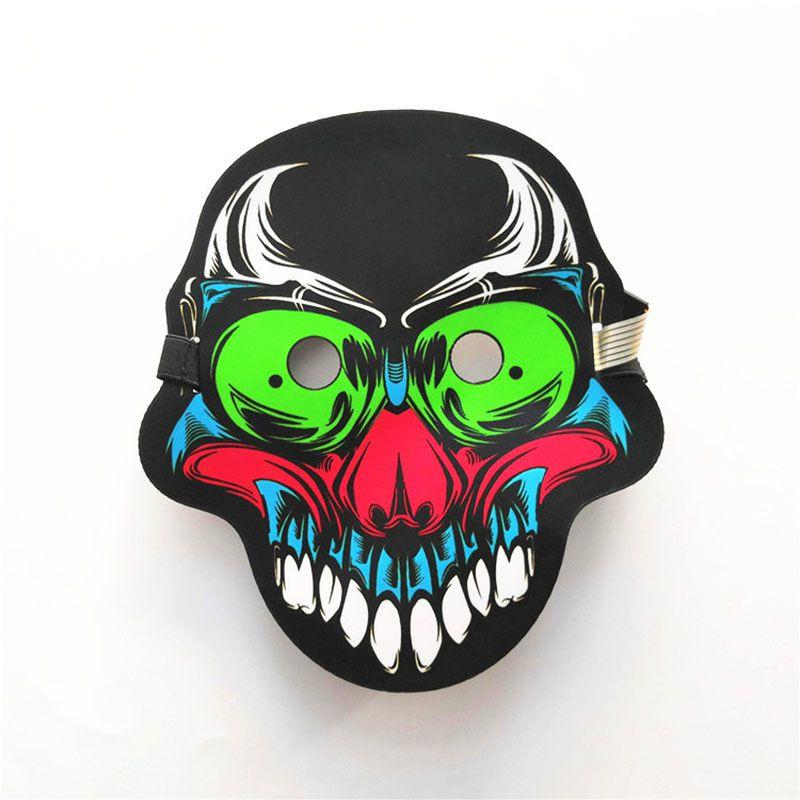 Premium Quality Sound Activated Led Mask For Halloween Dance Rave Edm Events