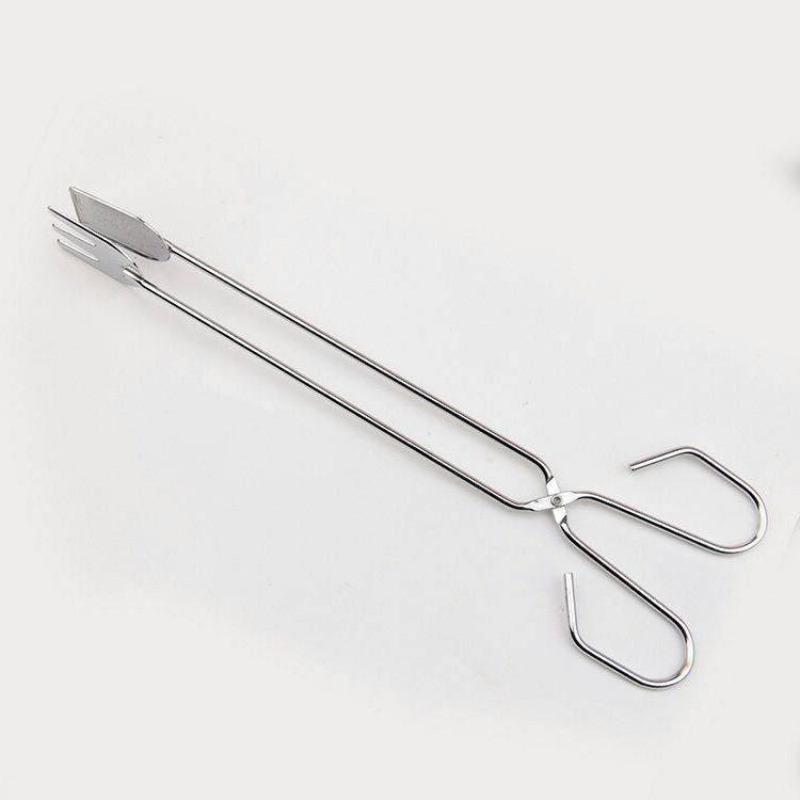 Heavy Duty 31cm Stainless Steel BBQ Clamp for Charcoal and Food, Multi Functional Grilling Tongs for Outdoor Roasting