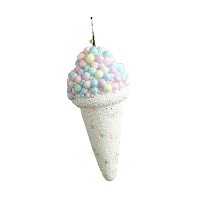 Sequins Ice Cream Pendant Christmas Hanging Ornament for Christmas Tree Wreath Tiered Tray Window Wrapping Decoration