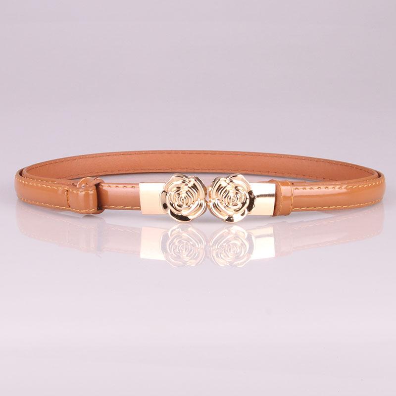 Belt Female, Simple Rose-Shaped Buckle Adjustment Belt, With Skirt Decorative Belt 608