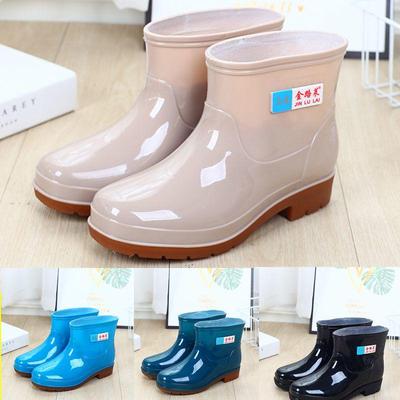 Bottes de pluie pour femmes printemps et automne bottes de pluie à Tube court chaussures d'eau chaussures de travail imperméables chaussures en caoutchouc