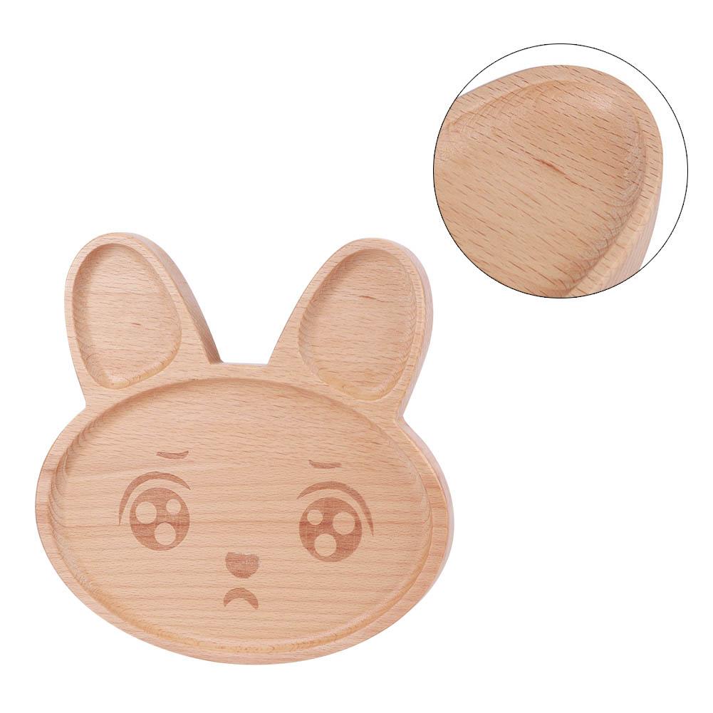 Holz Lebensmitteltablett Schale Teller Frühstück Servierplatte Snackbehälter für Baby Kind Kinder Geschirr