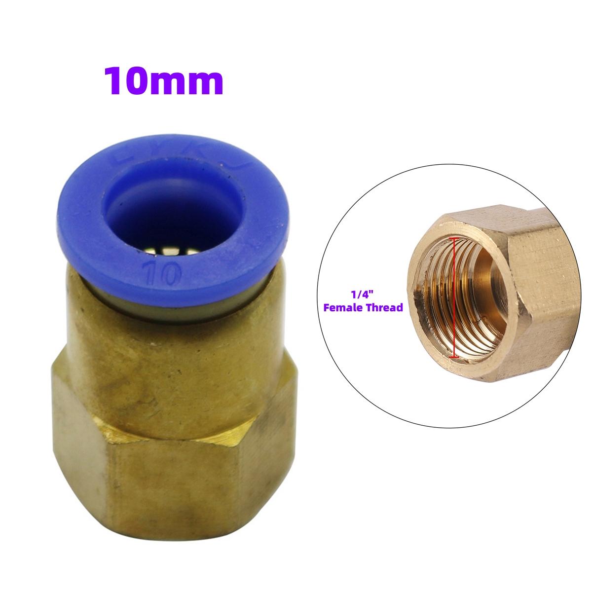 

Pneumatic Air Pipe Quick Straight Connector 1/8 1/4 3/8 1/2 Female Thread to 10/12mm Irrigation Washing Slip-lock Joint 3Pcs