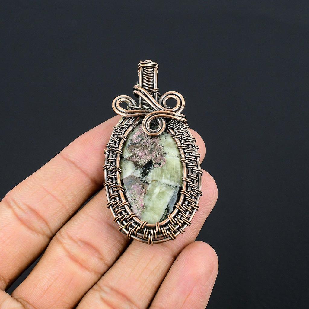 Edulite 999 Copper Wire Wrapped Pendant, Handmade Gemstone Pendant Jewelry, Gifts For Wife Brand New Pendant
