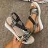 Mode Fischmaul-Sandalen 2025 Sommer Neu Dicksohliger Keilabsatz Damen-Sandalen Metallschnalle Wort Mit Fischmaul Damen-Schuhe