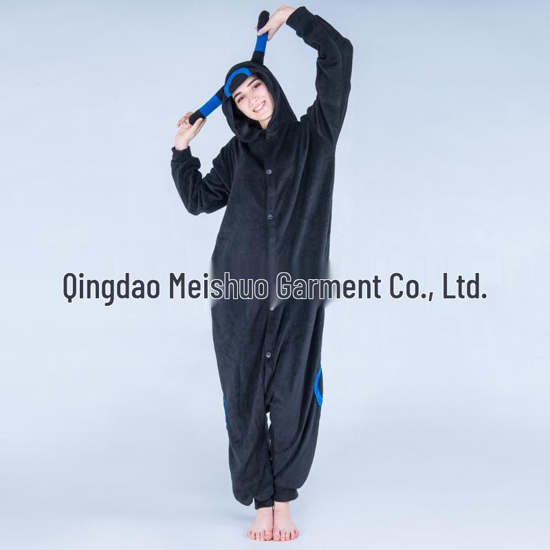 Růžové Modré Zvířecí Kreslené Fleecové Onesie Pyžamo pro Páry - Podzimní/Zimní Kolekce