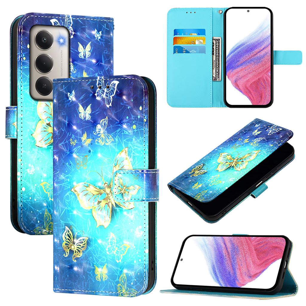 For Xiaomi Redmi 15 5G Leather Case Pattern Printing Wallet Stand Mobile Cover with Strap