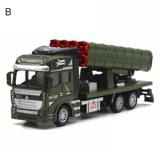 Simulation Pull Back Military Truck ABS Toy Car Model Kids Collection Gifts