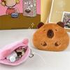 Soft Capybara Coin Purse Cartoon Guinea Pig Bag Pendant Cute Plush Doll Keychain  Hanging Accessory