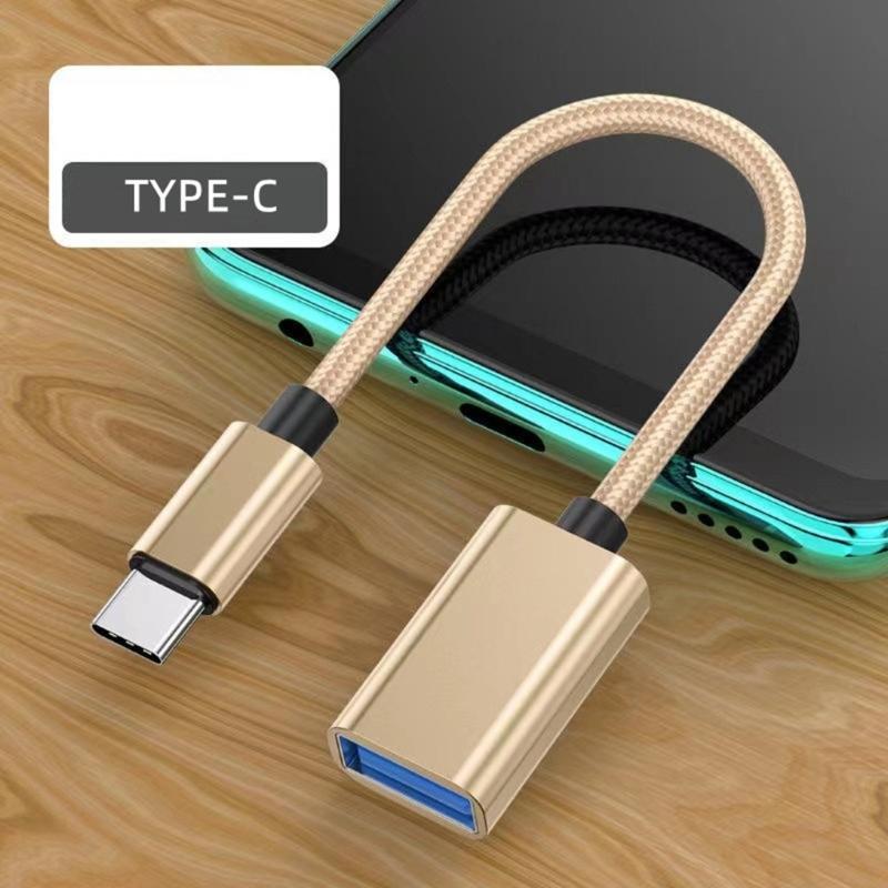 3Pcs/Set Type C To USB 2.0 Female OTG Cable For Phone Tablet Connect U Disk Mouse Keyboards With Braided Design