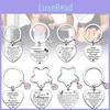 Delightful Stainless Steel Heart Keychain With Pink Blue Gem For Birthday Gift