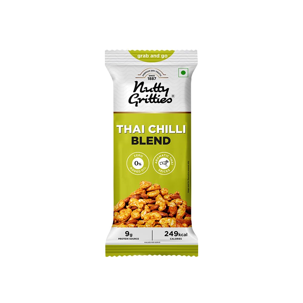 

Nutty Gritties Grab And Go Thai Chilli Blend Trail Mix | 240g (Each Pouch 40g, Pack of 6) | Almonds, Cashews and Peanuts