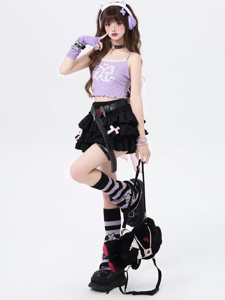 Japanese Kawaii Pleated JK Short Skirts Harajuku Y2k Lolita Style Mini Skirt Women Korean High Waist Bow Ruffles Cake Skirts