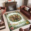 Animals Theme Crystal Velvet Floor Rug Personalized Custom Name Text Warm Carpet Home Decoration