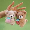 Cute Bear Plush Toy With Strawberry Decoration For Bag Accessories And Collectible Gift