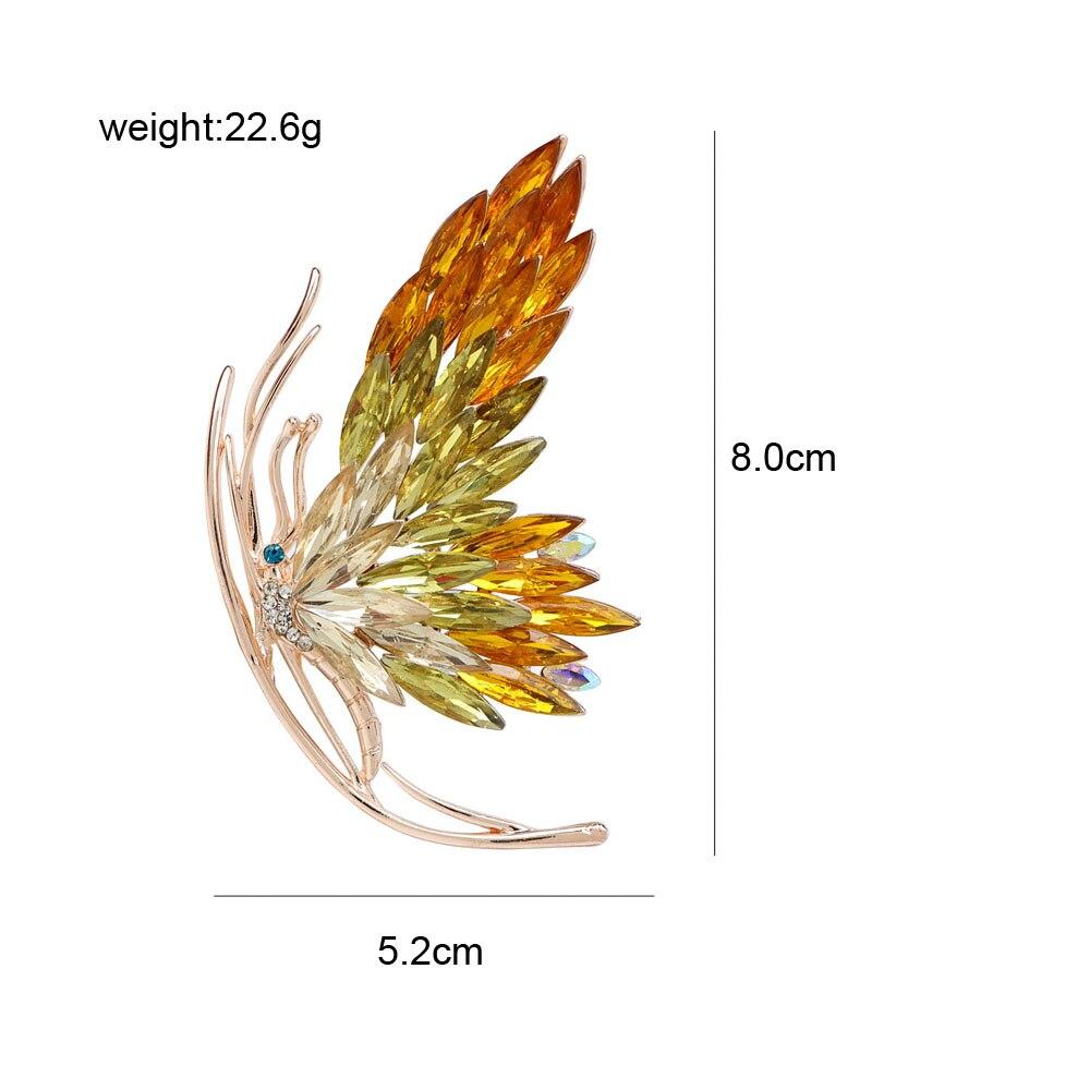 Blucome Rhinestone Beautiful Butterfly Brooches For Women Elegant Wedding Fashion Jewelry 3 Colors Available High Quality