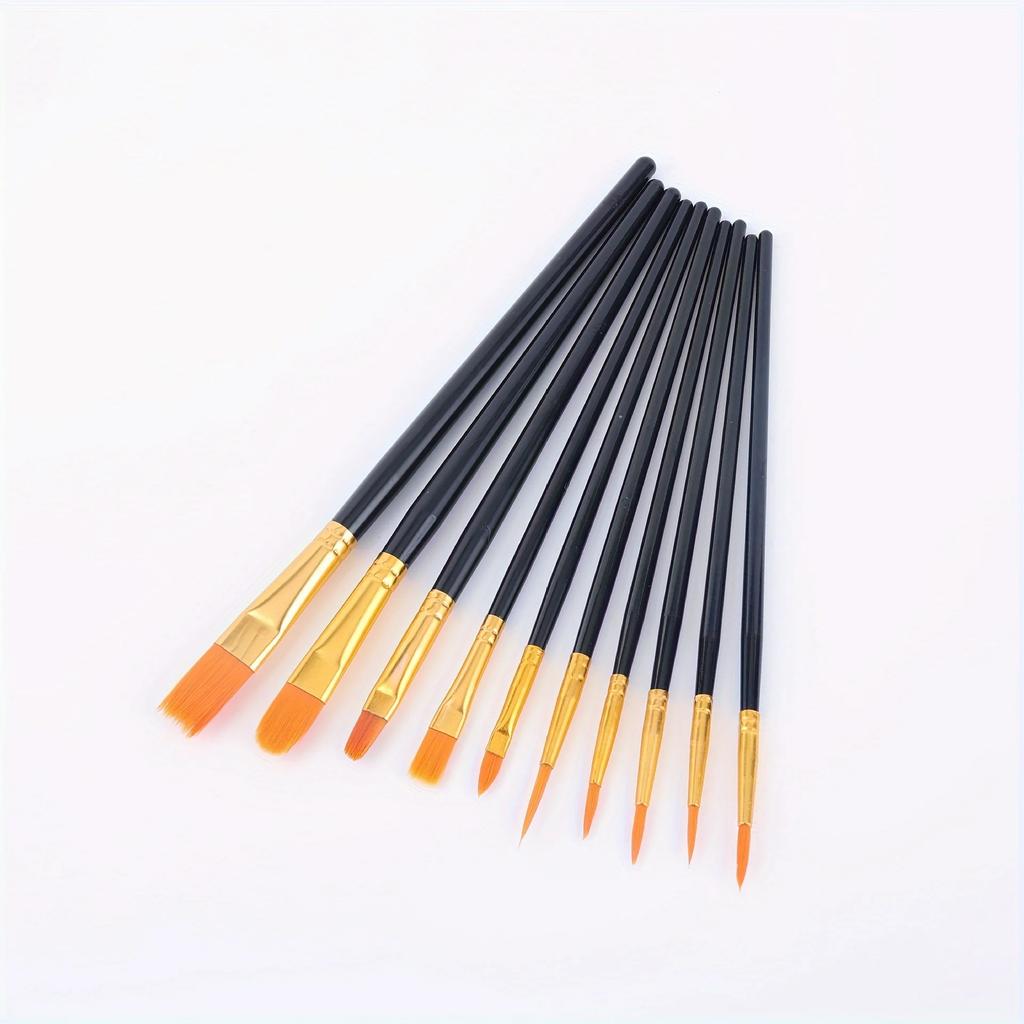 22/12/10 pcs Brush Set Plastic brush for acrylic, watercolor, oil painting for canvas, fabric and paper crafts painting supplies