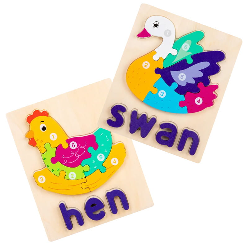 Wooden Puzzle - Hen and Swan