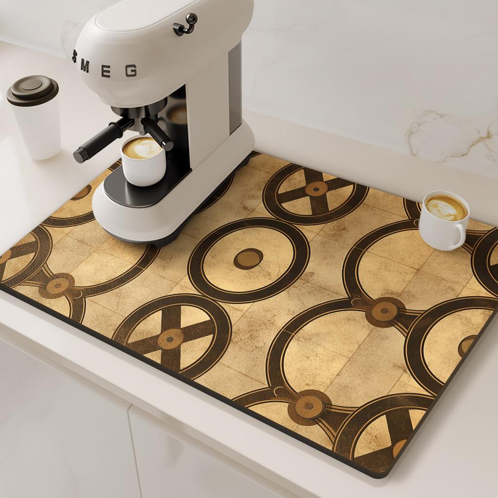 Coffee Machine Mat Drain Pad For Kitchen Non-slip Dish Drying Mats Quick Dry Tableware Faucet Placemat Dinnerware