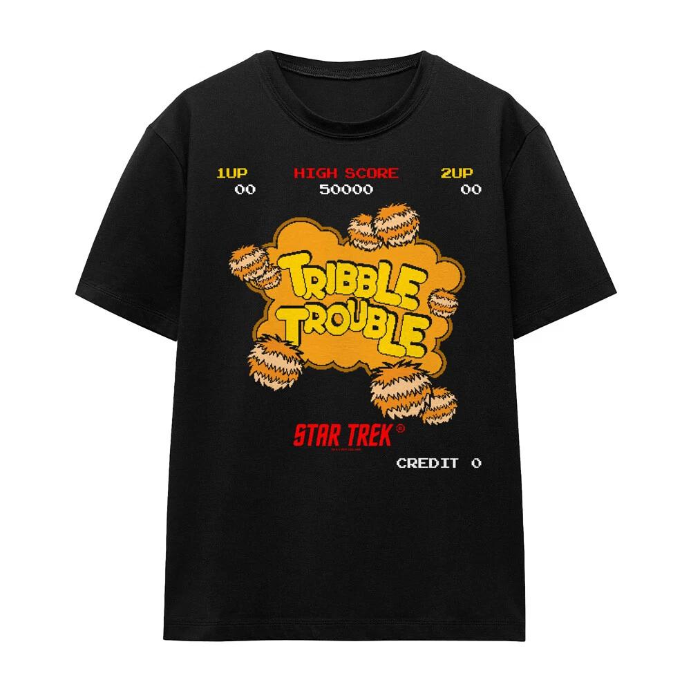 Star Trek Tribble Trouble Ladies 100% Cotton T-shirt Mens Tees Top S-2XL, Black 4XL
