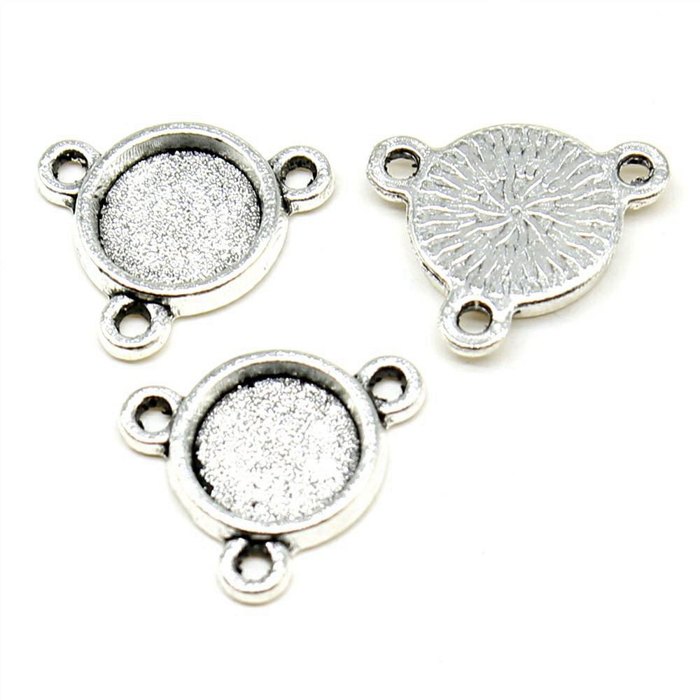 Multi Size Blank Bases Tray Three Loop Bezel Charm Base Connectors For Earrings Making
