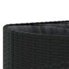 5 Piece Garden Sofa Set with Cushions Black Poly Rattan