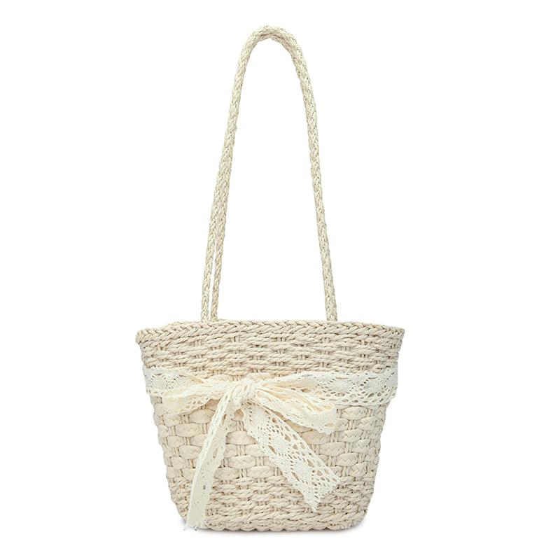 Straw Woven Hollow Out Shoulder Bags Large Capacity Bow Beach Thread Female Bags Sale 2026 Brand Vacati Commuting Handbag