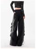 Retro Women's Wide-Leg Multi-Pocket Workwear Jeans