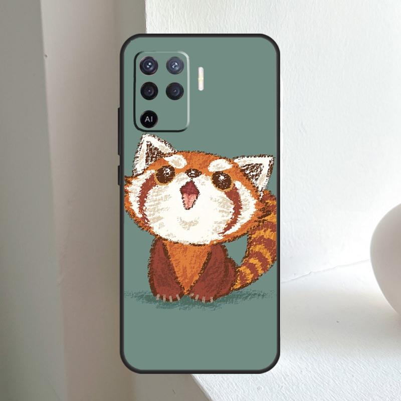 Red Panda Cute Animal For OPPO A80 A60 A40 A5 A6 Pro A15 A17 A57 A16 A76 A96 A18 A38 A58 A78 A98 A54 A74 A94 Case