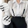 Elastic Y-Shape Suspender Belts 3 Metal Clips Adjustable Suspenders  for Skirt Pants