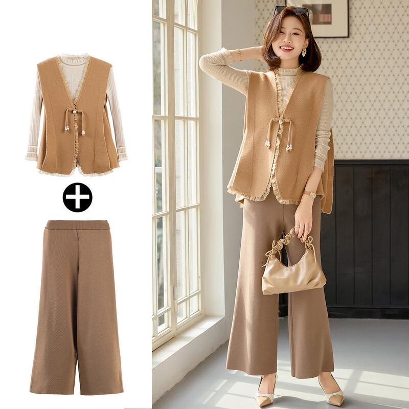 

Женский осенне-зимний повседневный костюм-тройка 2XL