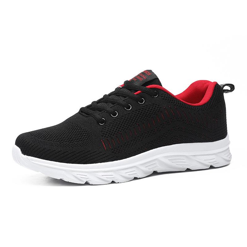 Popular foreign trade sports casual shoes men's large size breathable mesh fly-woven running shoes travel men's shoes spot