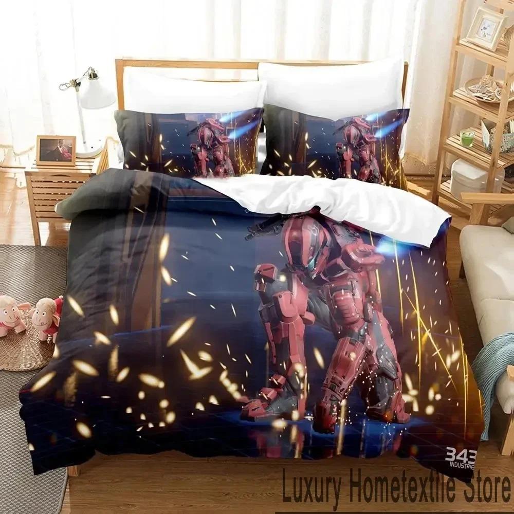 Spiel Halo 5 Guardians Bettwäscheset Jungen Mädchen Twin Queen King Size Bettbezug Kissenbezug Bett Jungen Erwachsene Heimtextilien