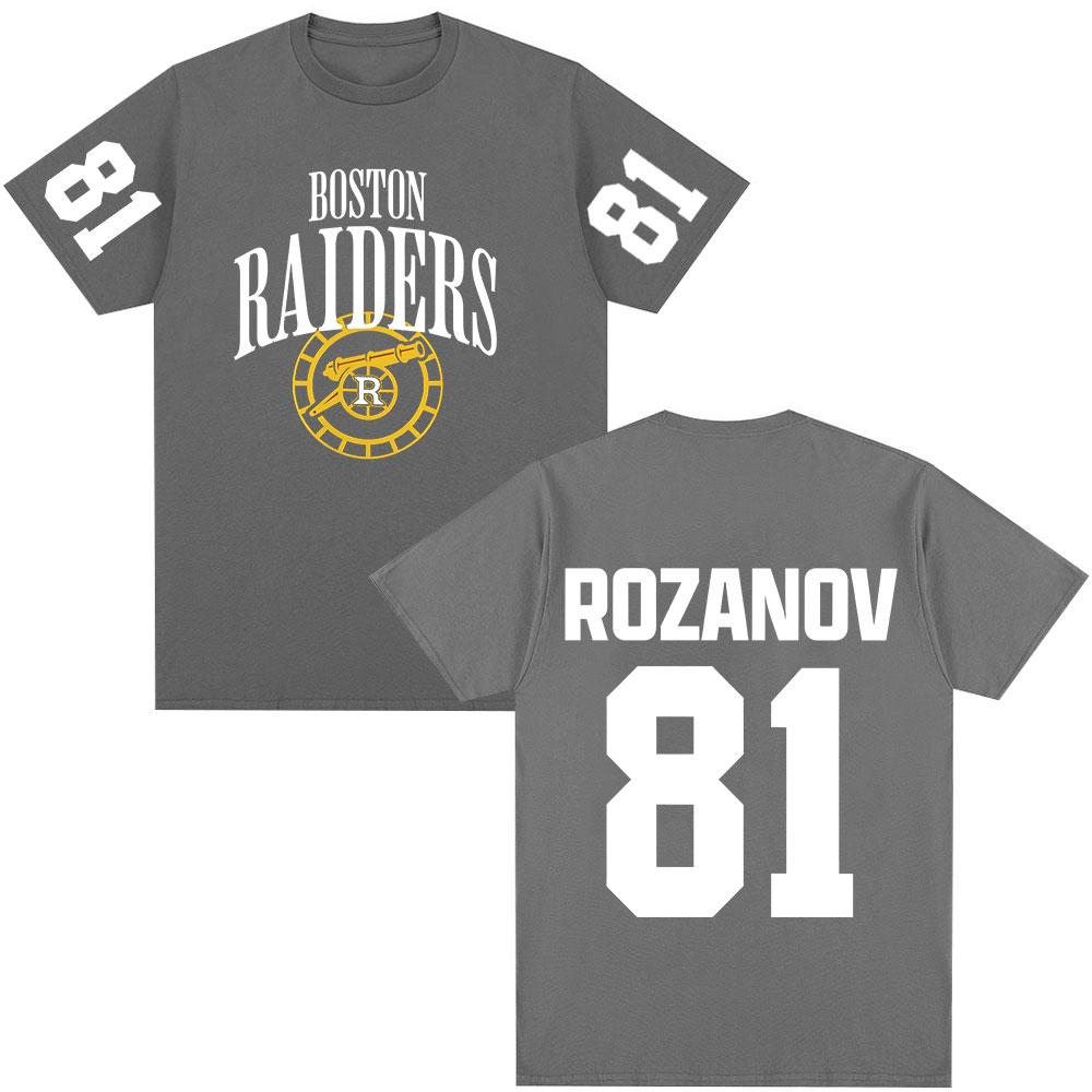 Heated Rivalry Ilya Rozanov 81 Boston Raiders Tshirts Unisexs Clothing Fashion Vintage Oversized T Shirts Cotton Casual Tshirt