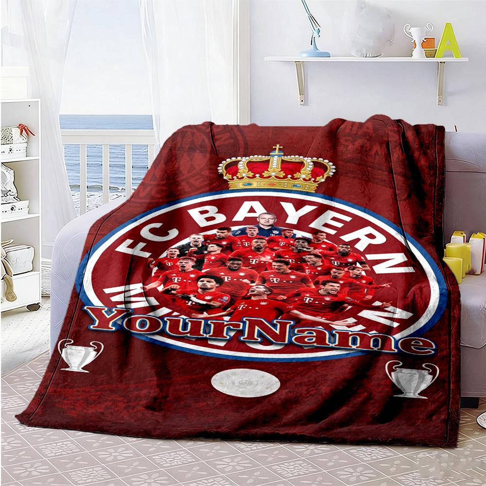 Fc Bayern München 23 Customize Text Blanket Throw Customizable Blanket Soft Warm Cozy Versatile for Chair Nap Seaside Picnics for All Occasions