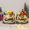 Christmas Ornaments with Music Musical Snow Globes Christmas Decor Festive Village Figurines with Rotating Home Decor