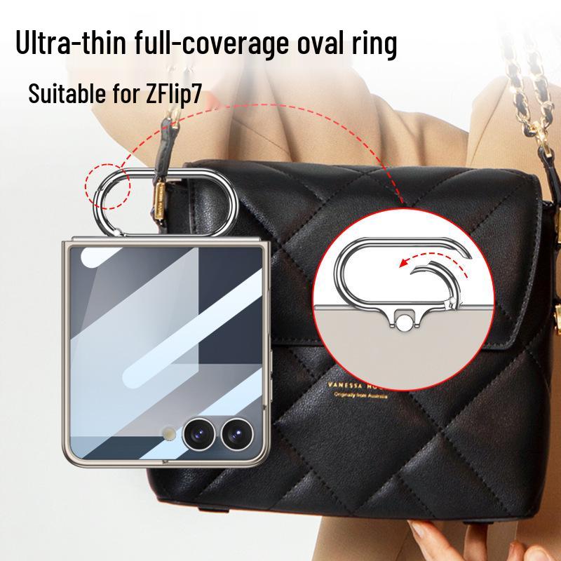 Samsung Z Flip 7 Oval Ring Phone Case - New, Simple Design for Folding Phones