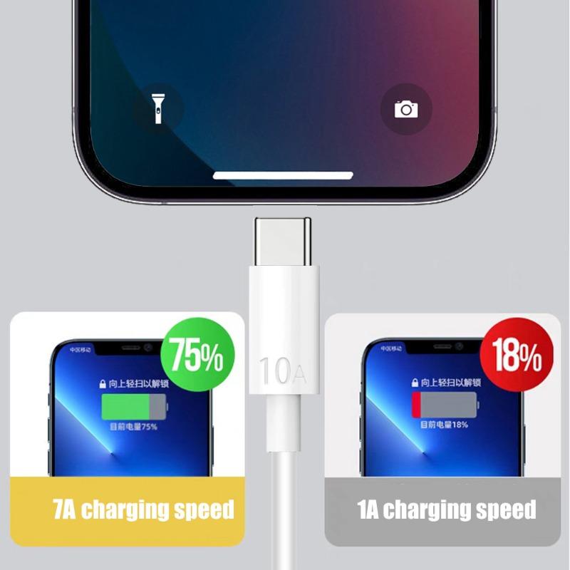 3-1Pcs 120W 10A Fast Charger PD Dual Type C Quick Charging Cable Data Wire Cord for Samsung IPhone 15 16  Xiaomi Universal