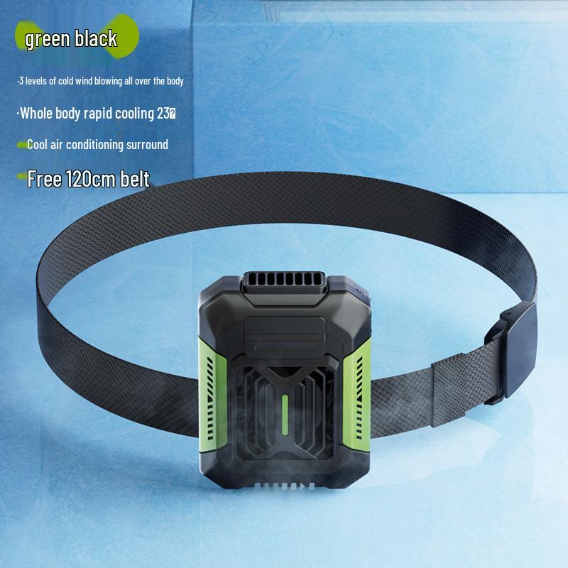 Portable USB Waist-Hanging Fan: Powerful Wind for Outdoor, Camping, and Construction Compact Clip-on Waist Fan