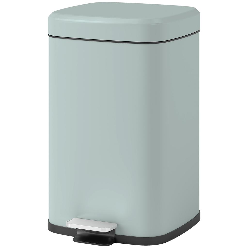 20L Modern Boxy Metal Home Kitchen Bin - Light Green