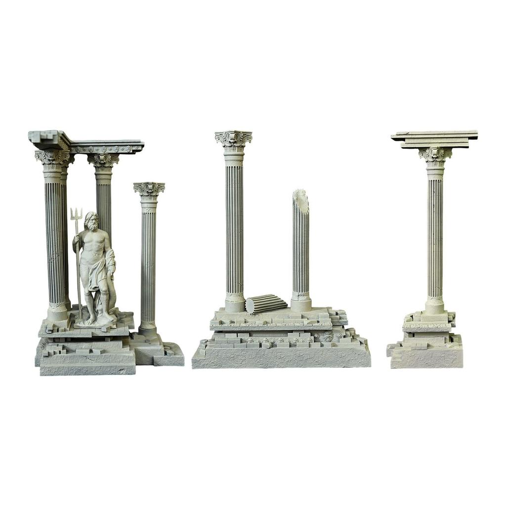 Small Aquarium Hideout Rocks Resin Roman Column Ornament for Fish Tank Decoration Underwater Scene