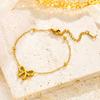 Stainless Steel Bowknot Jewelry Set Tarnish Free, Women's 3pcs Necklace Bracelet Stud Earrings, Beaded Chain Minimalist Jewelry