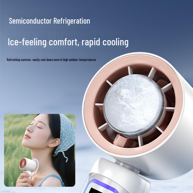 Portable Smart Handheld Semiconductor Cooling Fan with Digital Display