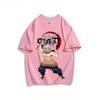 Popular Anime Demon Slayer Print 100% Pure Cotton Short Sleeved Summer Men's Outdoor Casual Fashion Comfortable Streetwear