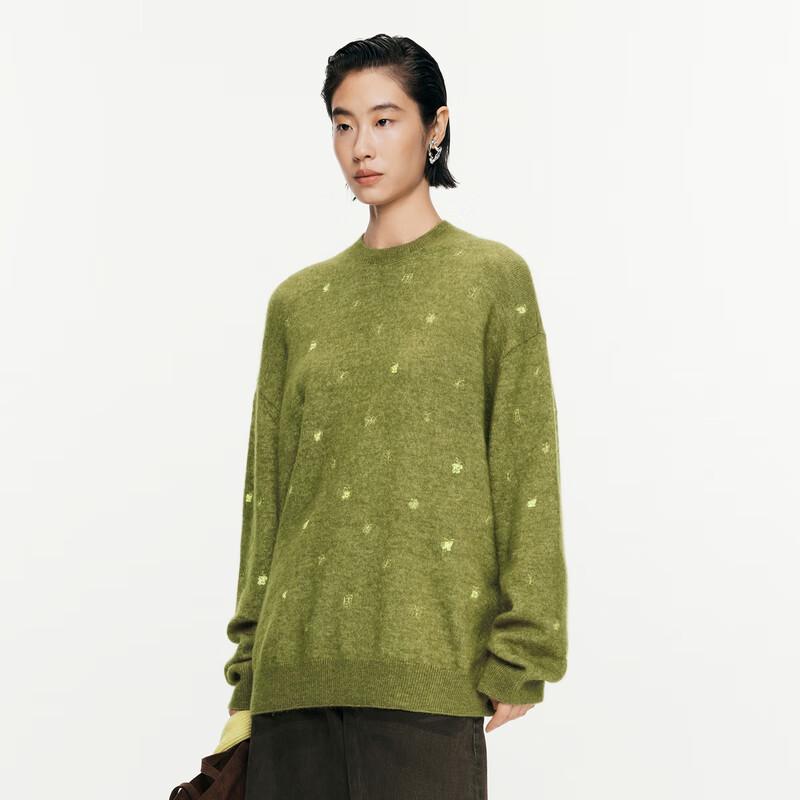 JNBY 24 Autumn Round Neck Wool Blend Knit Sweater