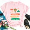 Cute Cartoon Flower Balloon Half Sleeve Base Bf Wind Round Neck Short Sleeve T-shirt Woman Harajuku  Oversized T Shirt