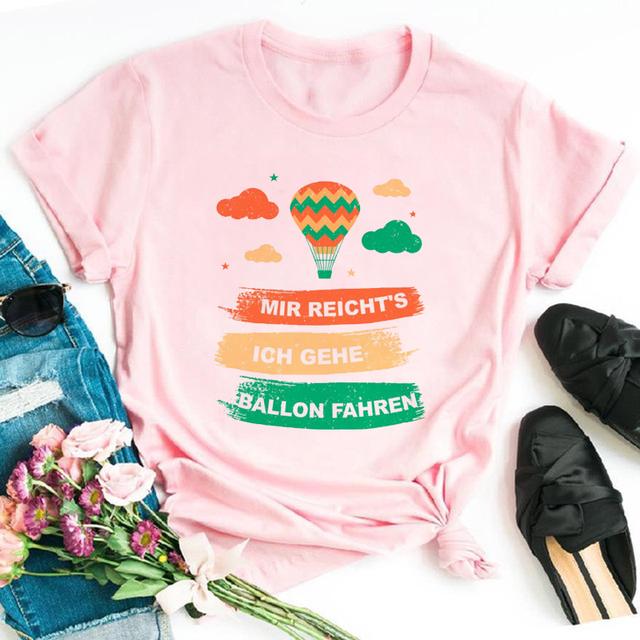 Cute Cartoon Flower Balloon Half Sleeve Base Bf Wind Round Neck Short Sleeve T-shirt Woman Harajuku Oversized T Shirt