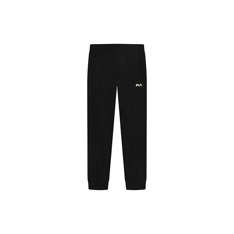 

FILA Solid Color Embroidered Logo Tapered Knit Sports Pants Women bottoms Black F11W248608FBK S
