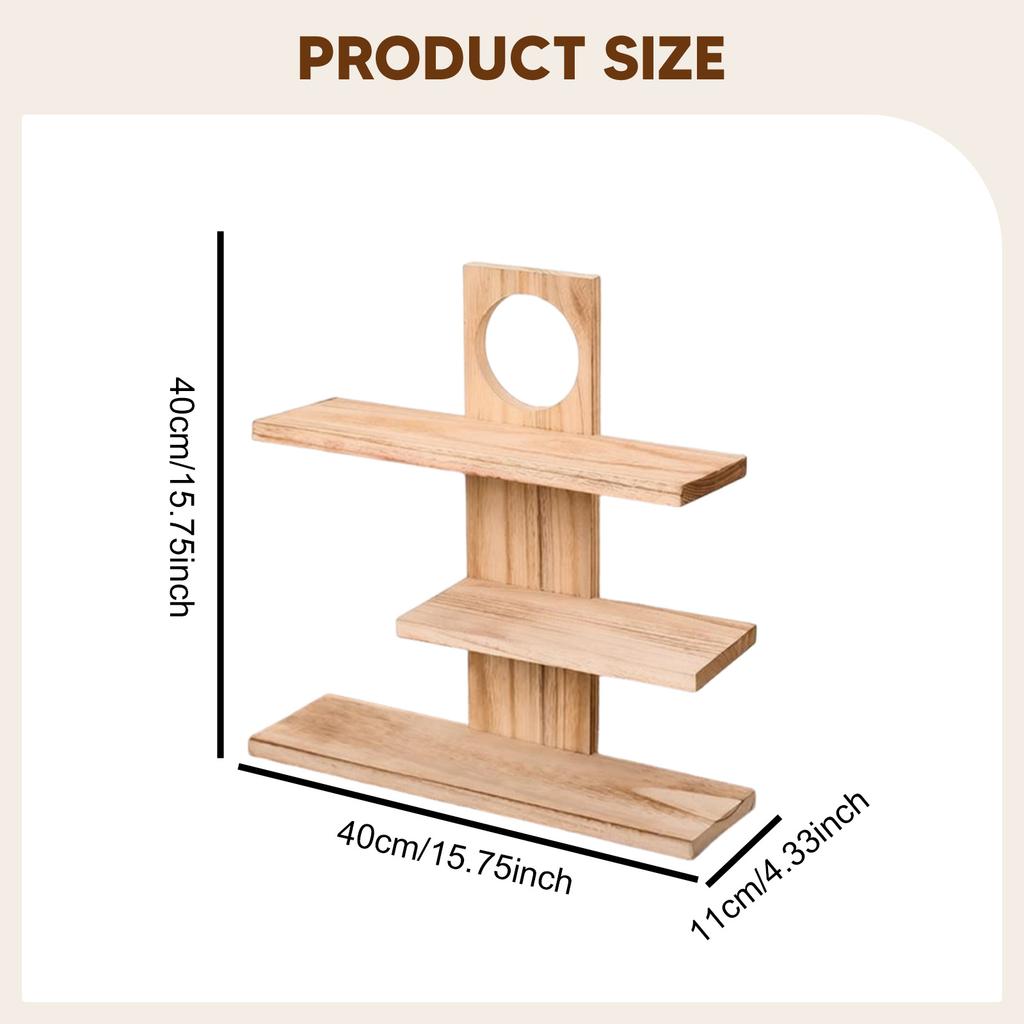 Desktop Display Shelf Space Saving Rustic Elegant Shelves Delicate Wood Floating Shelves for Small Plants Coffee Mug Rack Holder